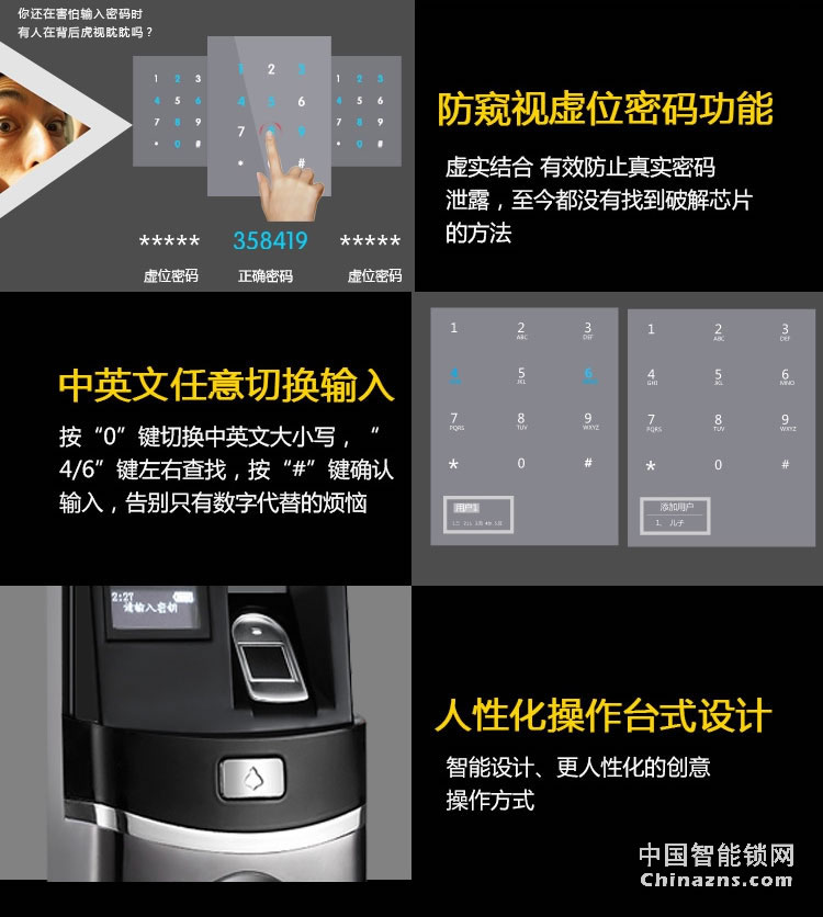 恒眾鑫E91物聯(lián)網(wǎng)智能鎖 防盜門智能密碼鎖滑蓋指紋解鎖