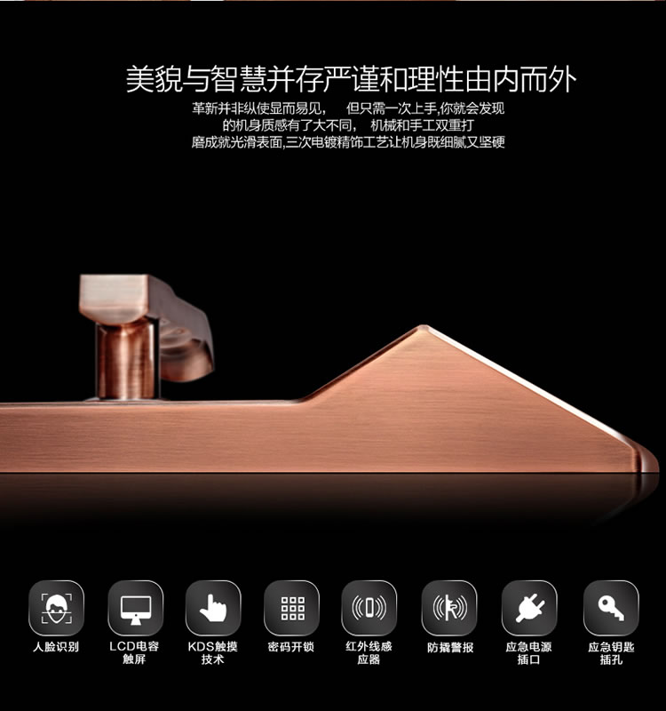 道思智能鎖 智能鎖(紅古銅)智能觸摸開機、持久耐用