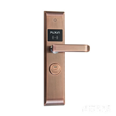 普鑫智能感應鎖 酒店刷卡鎖 直板紅古銅