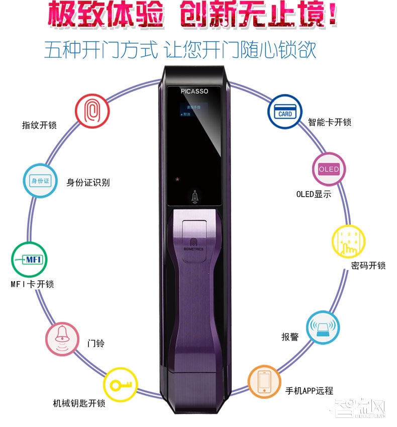 畢加索智慧指紋鎖 高端全自動指紋鎖
