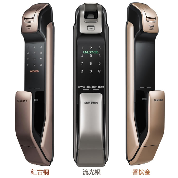 三星指紋密碼鎖DP728 防盜推拉電子門鎖