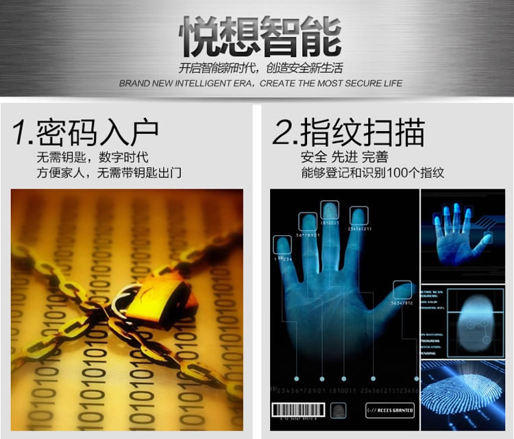 三星家用指紋鎖 大門防盜電子鎖H705