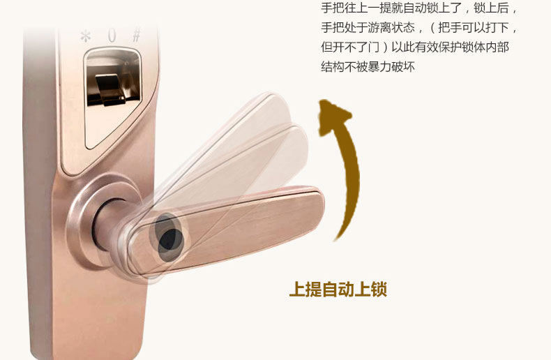 豪力士指紋鎖 室內(nèi)門鎖全金屬一體成型