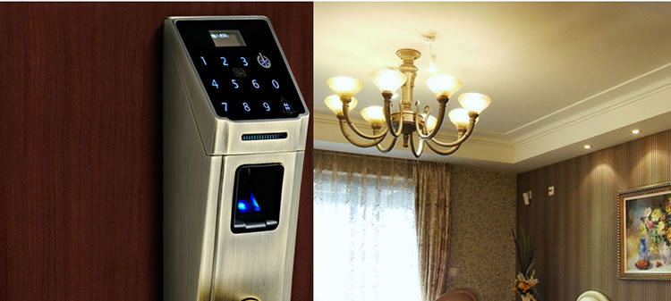 豪力士智能鎖指紋鎖 D5688F家用防盜門密碼磁卡感應電子鎖