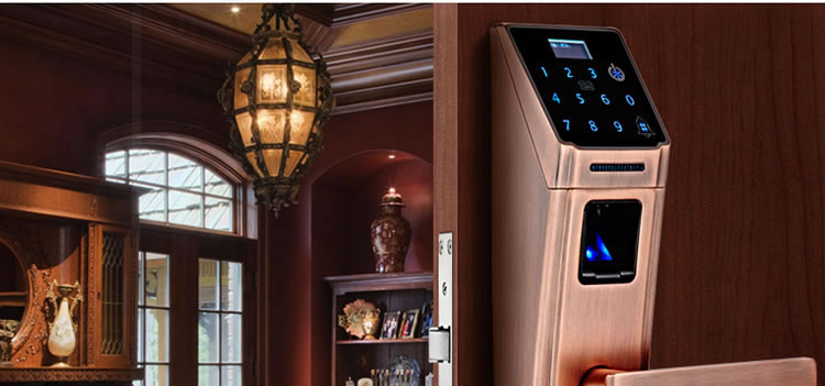 豪力士智能鎖指紋鎖 D5688F家用防盜門密碼磁卡感應電子鎖