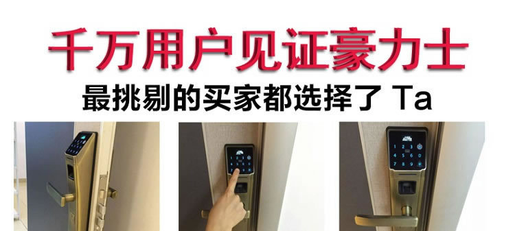 豪力士智能鎖指紋鎖 D5688F家用防盜門密碼磁卡感應電子鎖