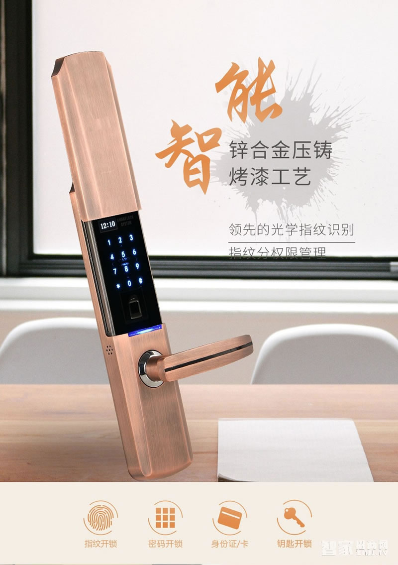 實譽指紋鎖 室外電子防盜門鎖 智能半導體鎖