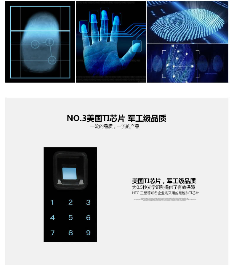 美好家指紋鎖 直板指紋密碼鎖 防盜門電子刷卡鎖