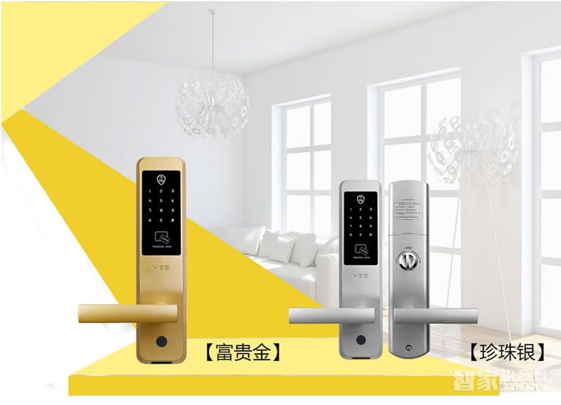 海貝斯智能鎖 智能感應卡鎖直板富貴金