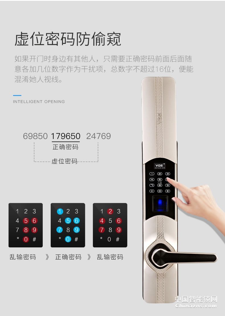 YGS楊格指紋鎖 密碼鎖智能鎖 指紋家用防盜門鎖智能門鎖 T7-D