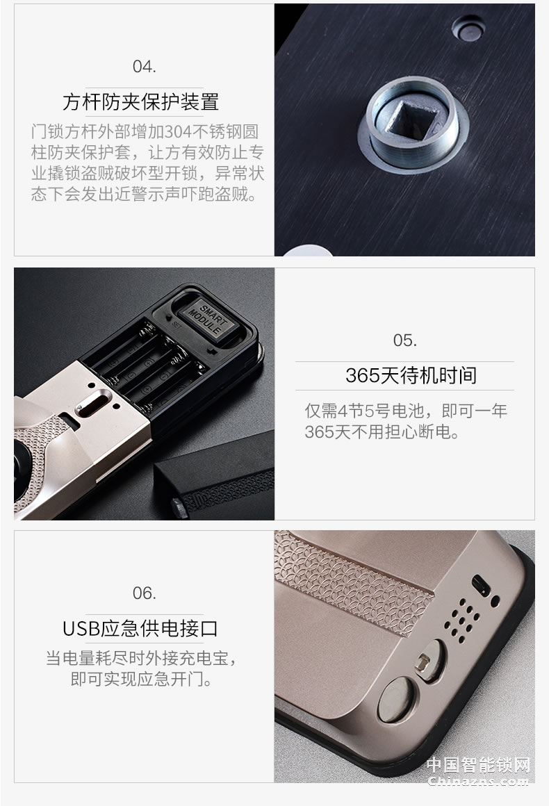 YGS楊格指紋鎖 密碼鎖智能鎖 指紋家用防盜門鎖智能門鎖 T7-D