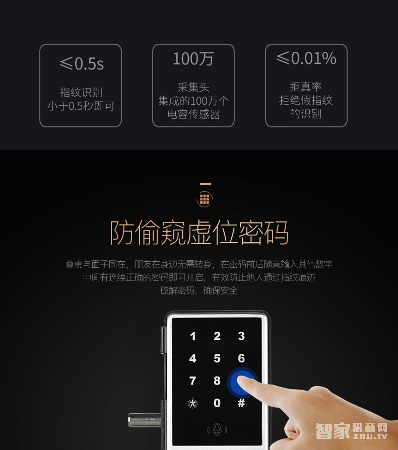 歐索爾智能鎖玻璃門(mén)指紋鎖 辦公智能電子密碼鎖