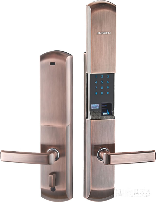 京門智能鎖 滑蓋指紋密碼防盜鎖