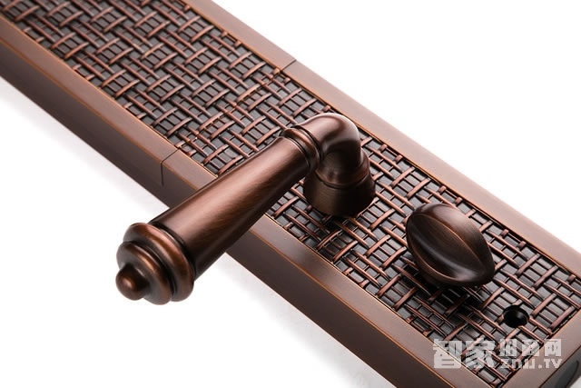 艾棲防盜家用指紋鎖 復古指紋密碼鎖 純銅滑蓋指紋鎖