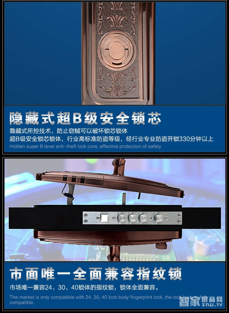 如神家用指紋鎖 防盜指紋密碼鎖 防貓眼開鎖