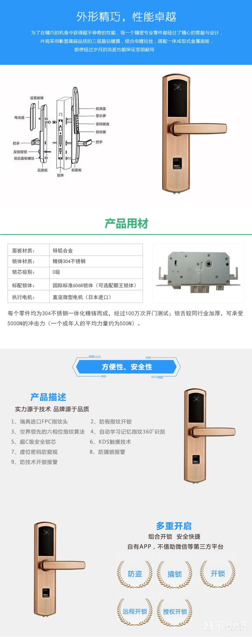 云慧浩通指紋密碼鎖 感應卡鎖 智能磁卡鎖