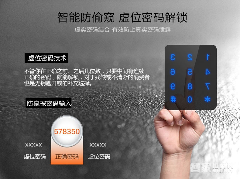 索掌門玻璃門鎖 滑蓋玻璃門智能鎖