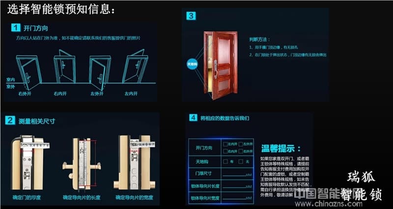 瑞狐智能鎖不銹鋼防貓眼開啟智能鎖 防窺視密碼鎖