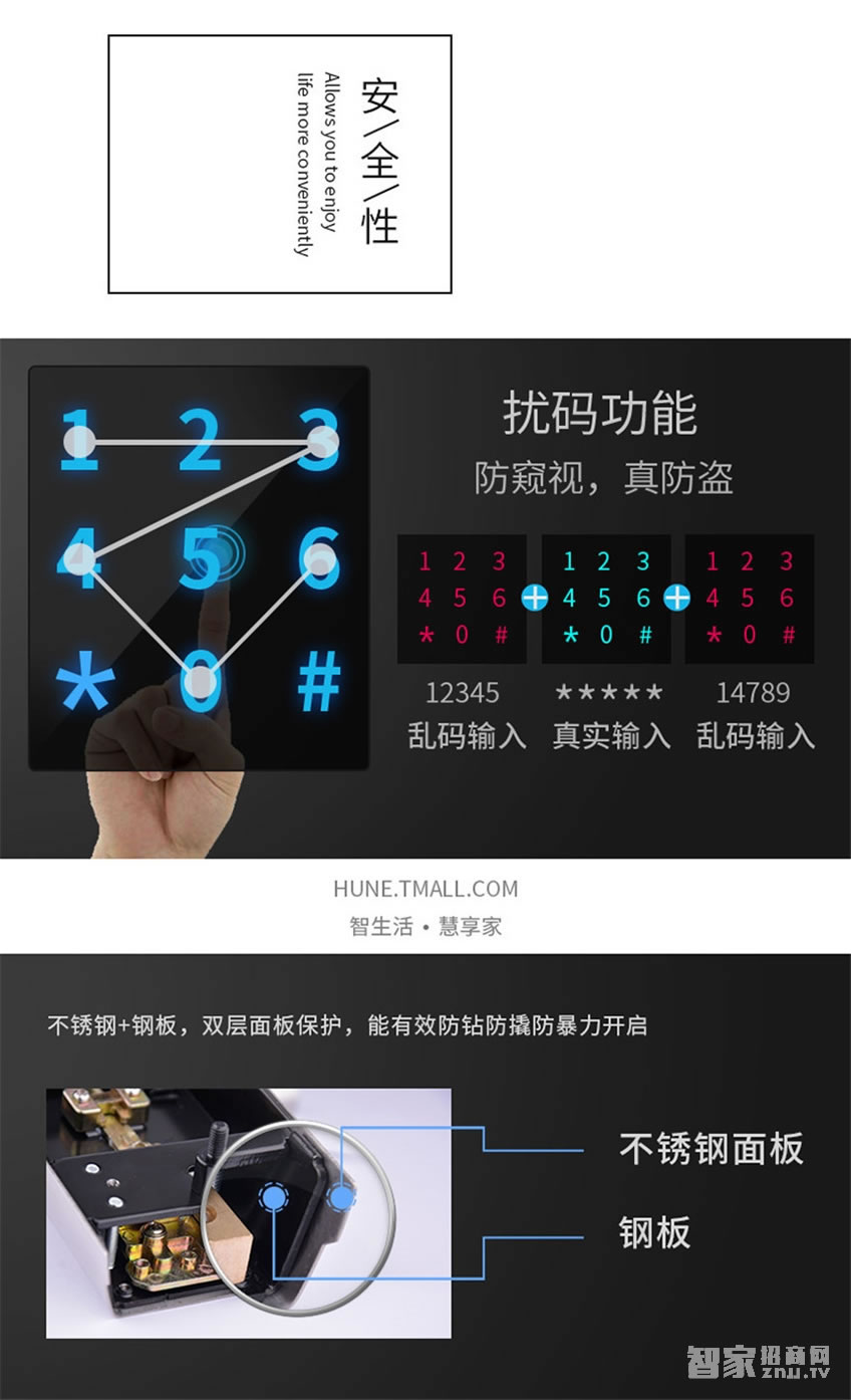 科裕半導體指紋鎖 觸屏電子密碼鎖