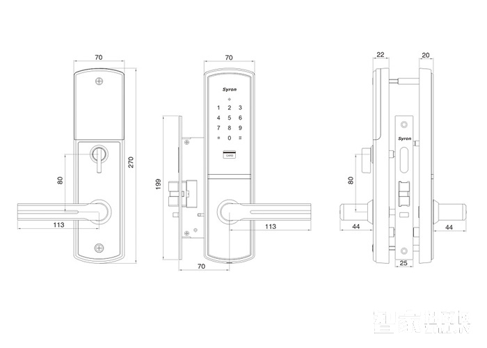 西容智能刷卡鎖密碼鎖 直板黑色SY73CP