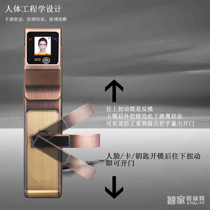 堅甲衛士紅外人臉識別智能鎖 液晶顯示屏幕