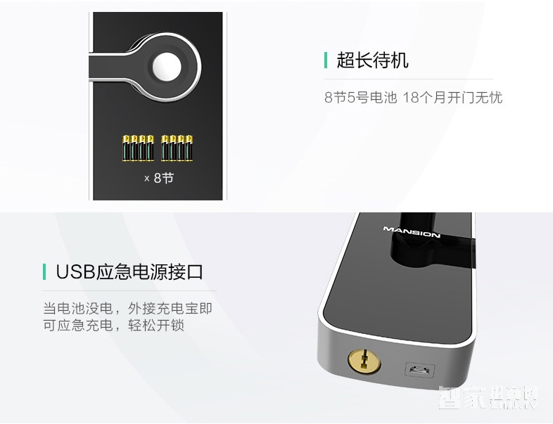 曼申指紋鎖 iLock 5 家用防盜門鎖 電子刷卡鎖