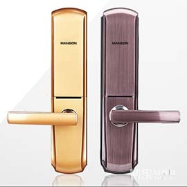 曼申滑蓋指紋鎖 家用防盜門鎖 智能門鎖刷卡鎖