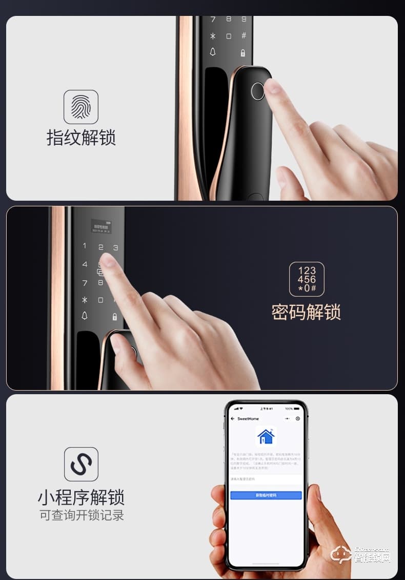 朗菲智能鎖 全自動推拉式智能貓眼鎖