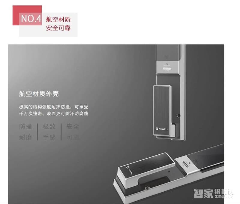 紐威爾指紋鎖 智能鎖深邃黑、三種開鎖方式/6大核心功能