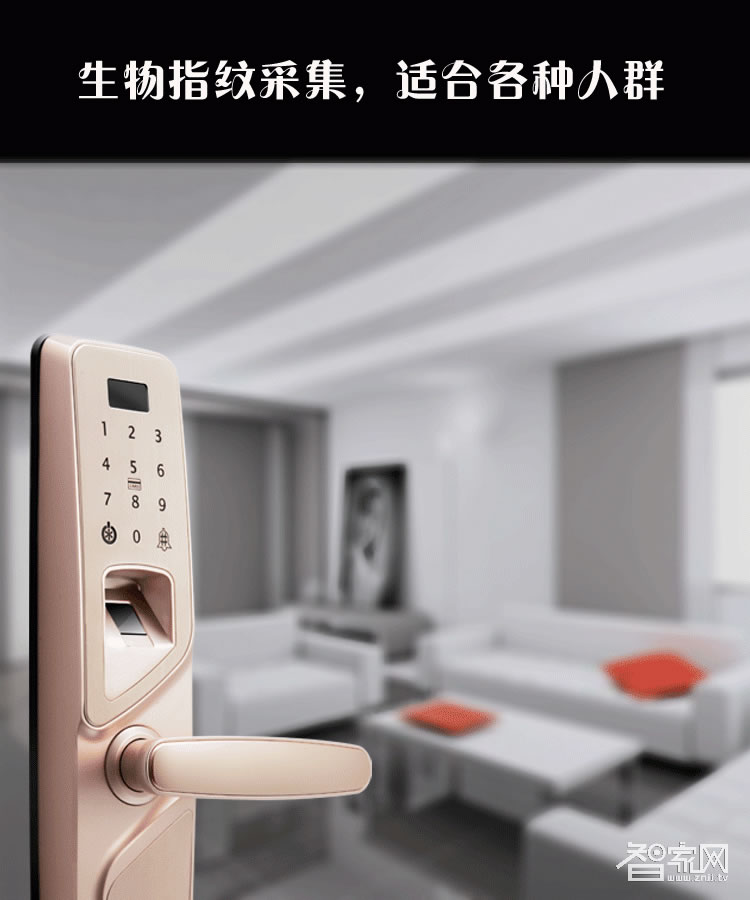 沃德浮智能鎖 直板指紋密碼鎖 家用防盜門鎖