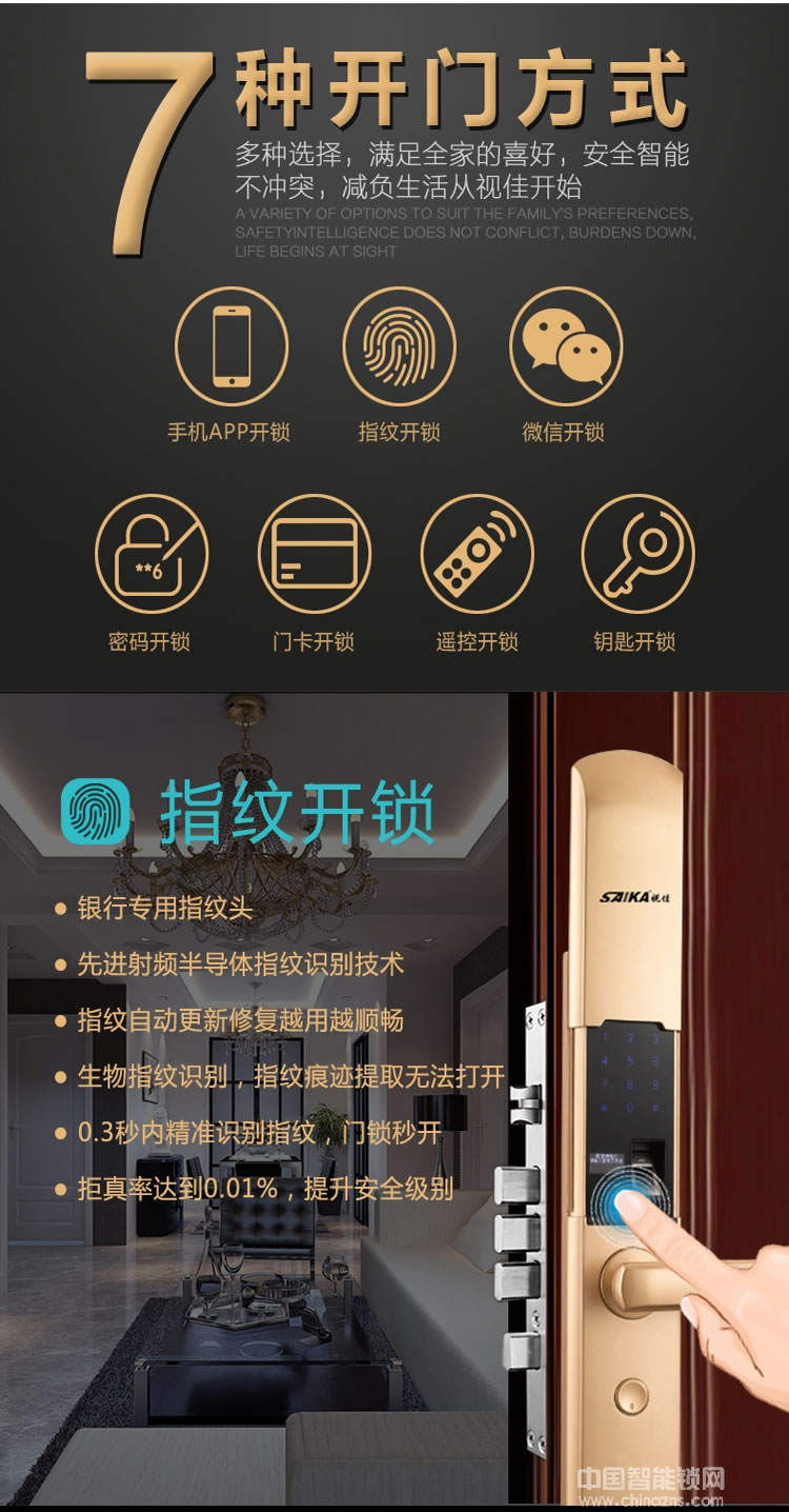 視佳家用防盜門鎖 磁卡感應密碼鎖