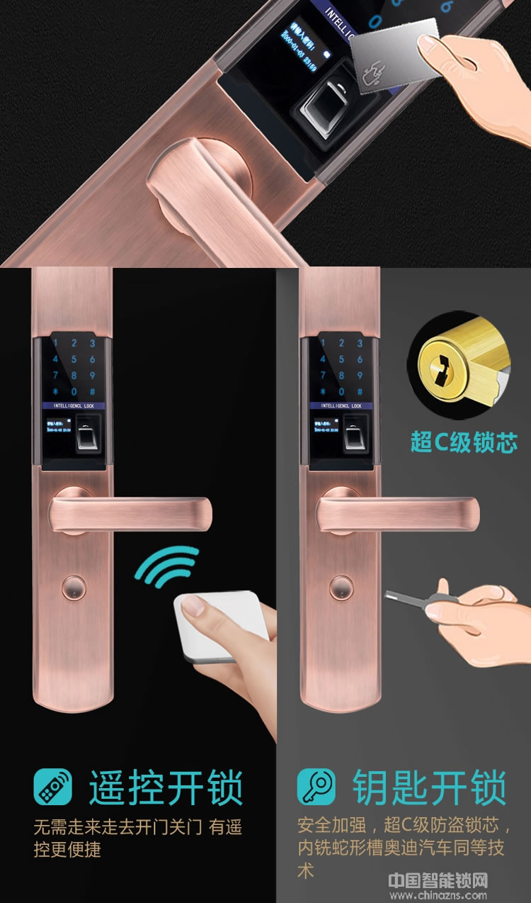 視佳家用防盜門鎖 磁卡感應密碼鎖