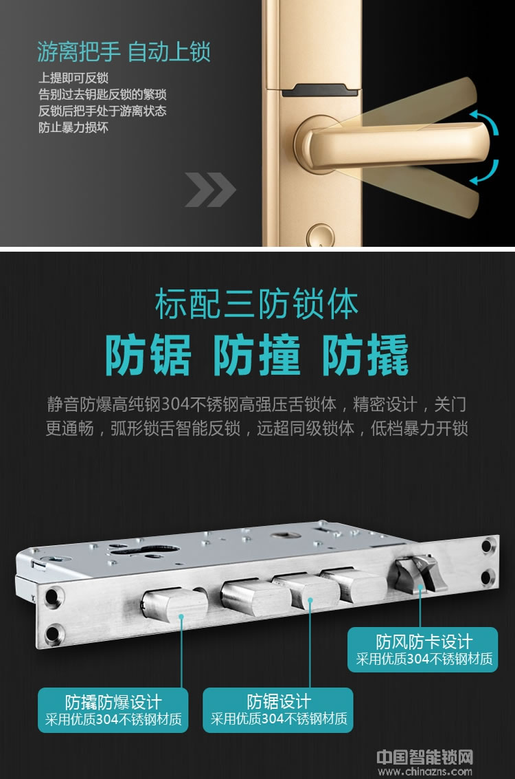 視佳家用防盜門鎖 磁卡感應密碼鎖