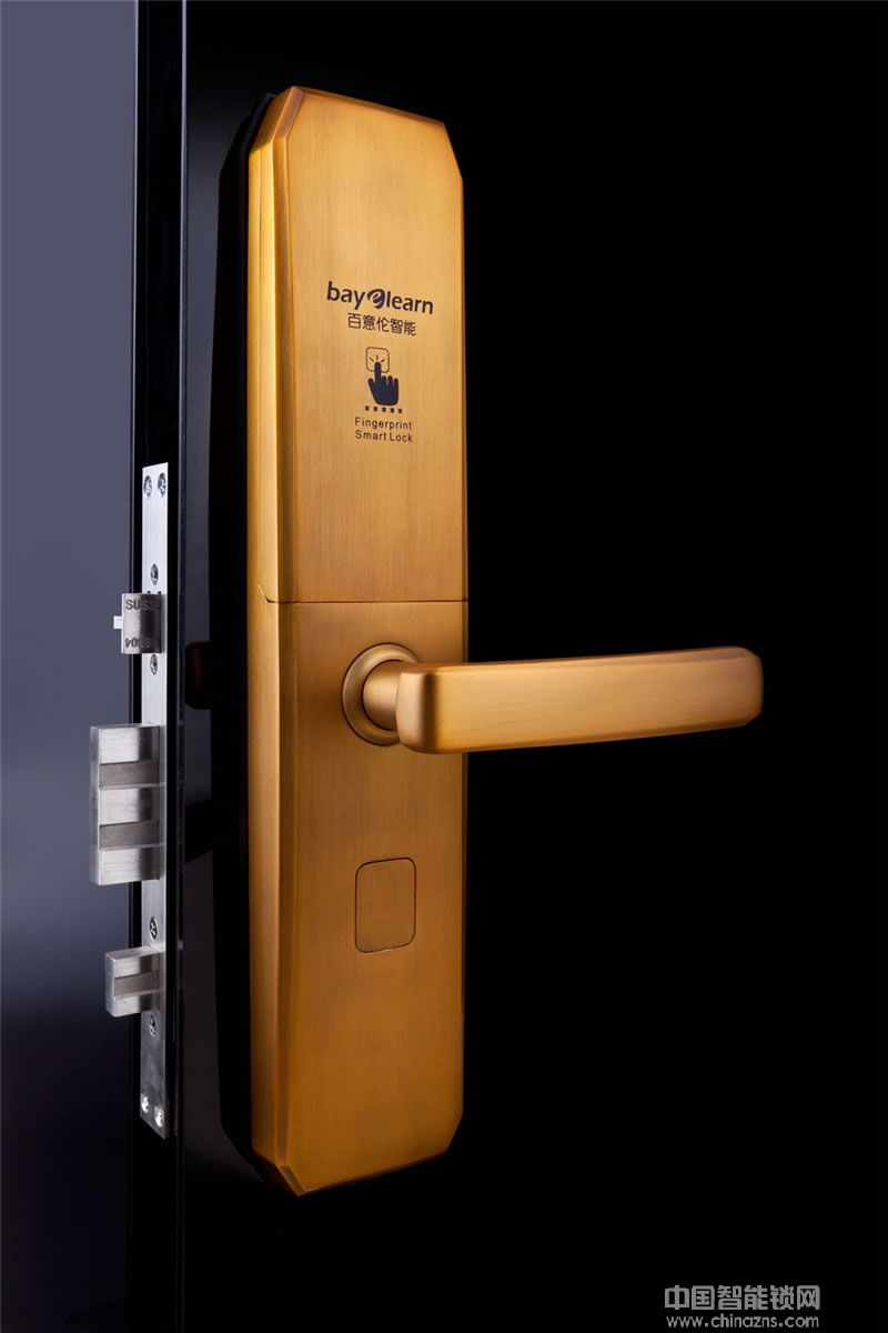 百意倫防盜大門智能鎖 滑蓋指紋密碼鎖