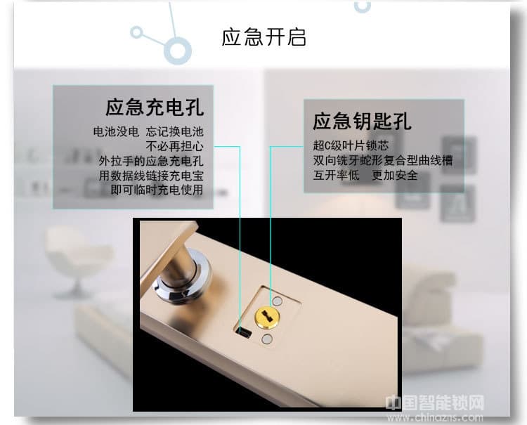 普賽羅指紋鎖 滑蓋指紋密碼鎖 APP智能門鎖