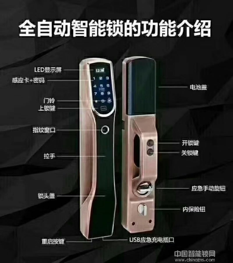 天仕盾全自動(dòng)指紋鎖 別墅公寓智能門鎖