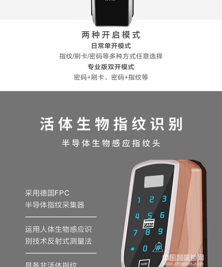 克諾雷智能鎖 鋅合金全自動指紋鎖 半導(dǎo)體指紋密碼鎖
