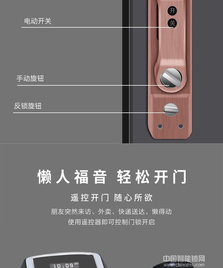 克諾雷智能鎖 鋅合金全自動指紋鎖 半導(dǎo)體指紋密碼鎖