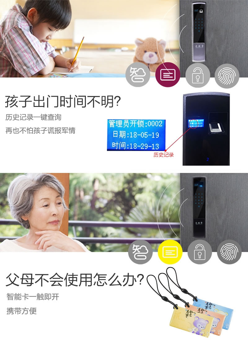 克諾雷智能鎖 五合一開(kāi)門(mén)智能鎖 智能感應(yīng)密碼鎖