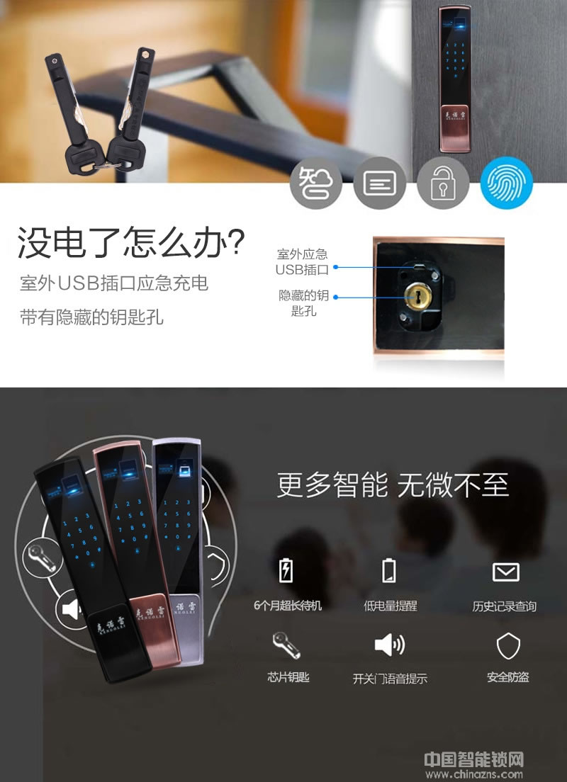 克諾雷智能鎖 五合一開(kāi)門(mén)智能鎖 智能感應(yīng)密碼鎖