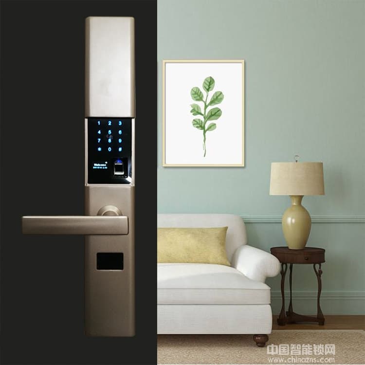 黑將軍指紋鎖 防貓眼設計家庭大門鎖 APP滑蓋半導體指紋鎖