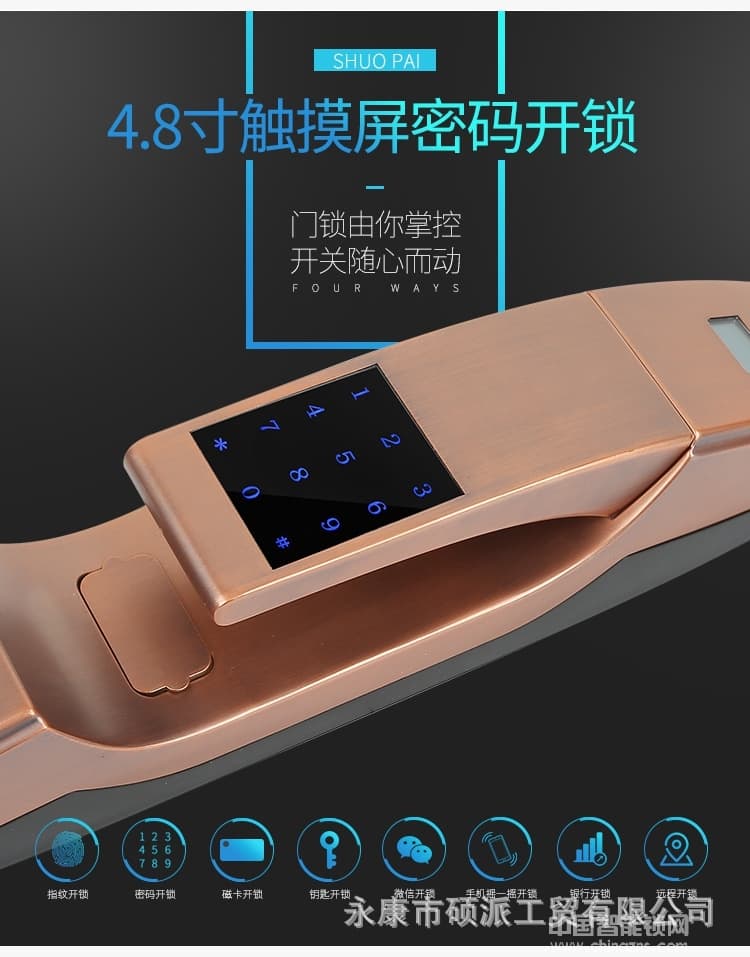 碩派半導體指紋鎖 家用防盜智能鎖