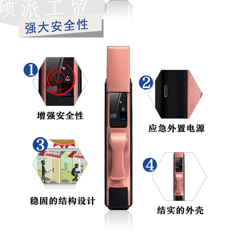 碩派木門智能電子密碼鎖 滑蓋指紋鎖