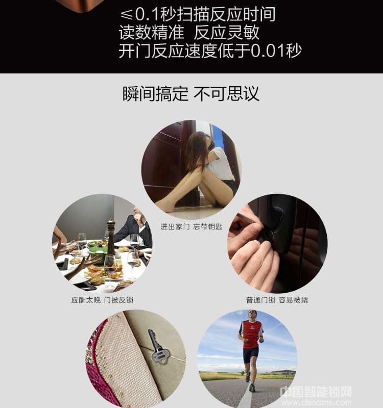 歐寶麗智能鎖 進口半導體指紋頭智能鎖 滑蓋防盜指紋鎖