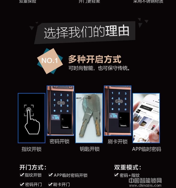 歐寶麗智能鎖 進口半導體指紋頭智能鎖 滑蓋防盜指紋鎖