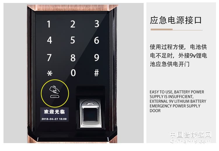 愛爾家防盜門智能鎖Y801 雙重認證/多種開鎖方式