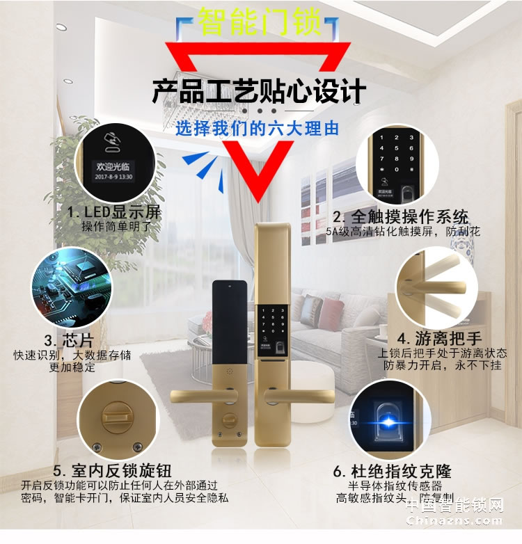 愛爾家H3指紋鎖 家用密碼鎖