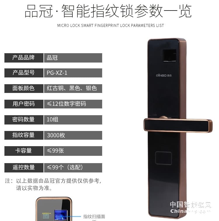 榮事達品冠智能鎖小智1 大門電子感應鎖