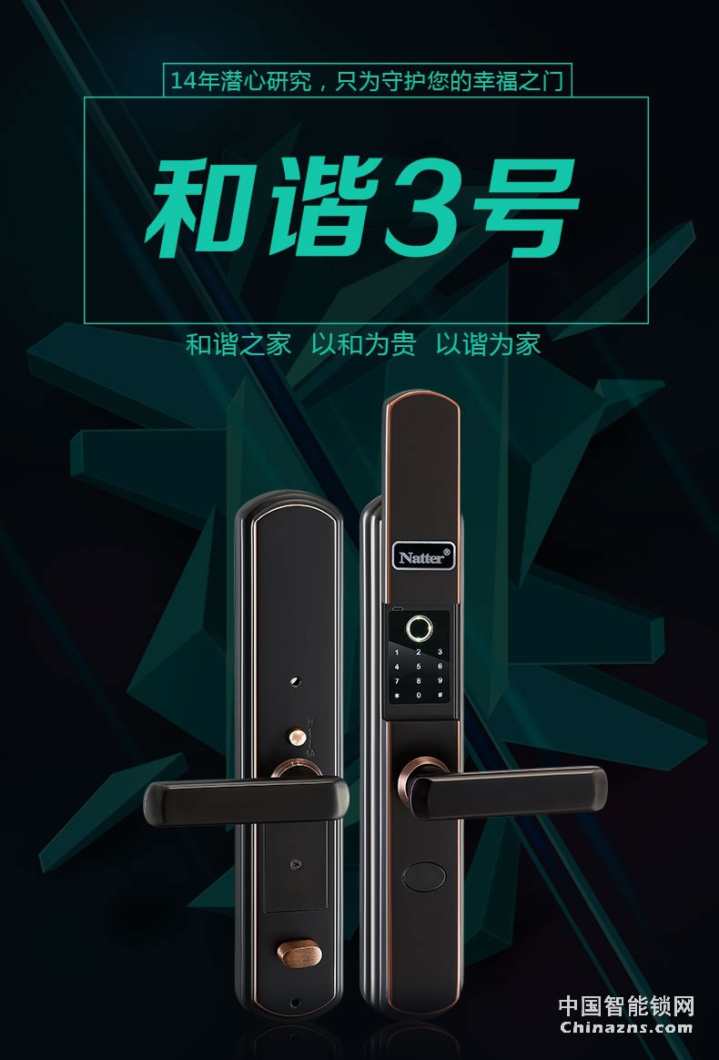 耐特不銹鋼智能鎖 和諧3號 防盜電子鎖