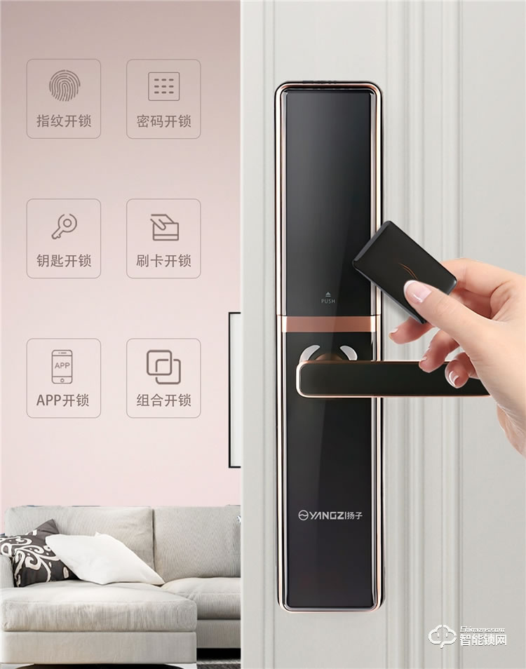 揚子智能鎖 H2家用半自動滑蓋智能鎖